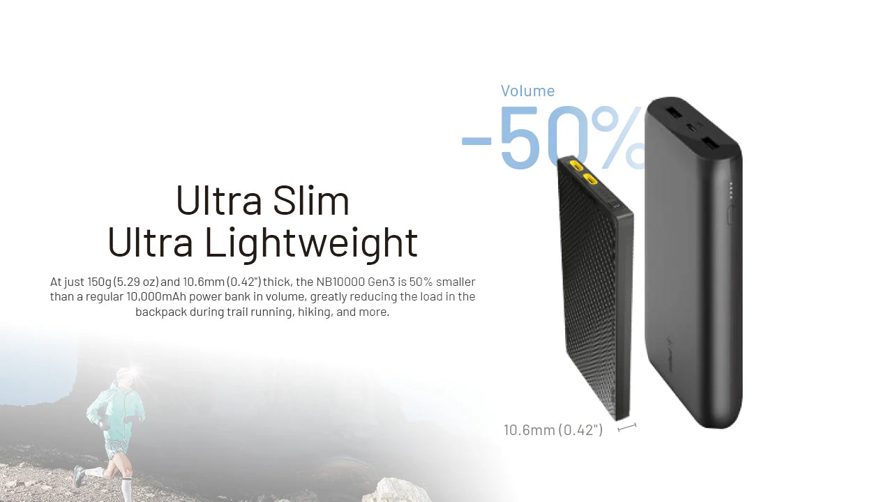 NITECORE NB10000 GEN 3 Carbon Fiber Energy Brick (10,000mAh 3A GEN3)