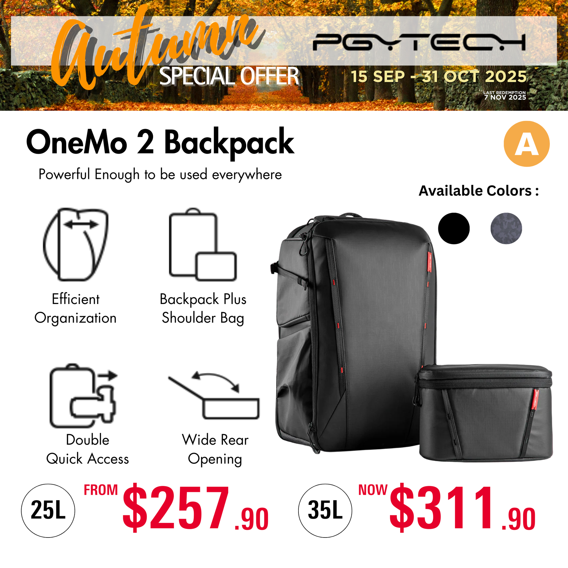 PGYTECH OneMo 2 Backpack 25L/35L