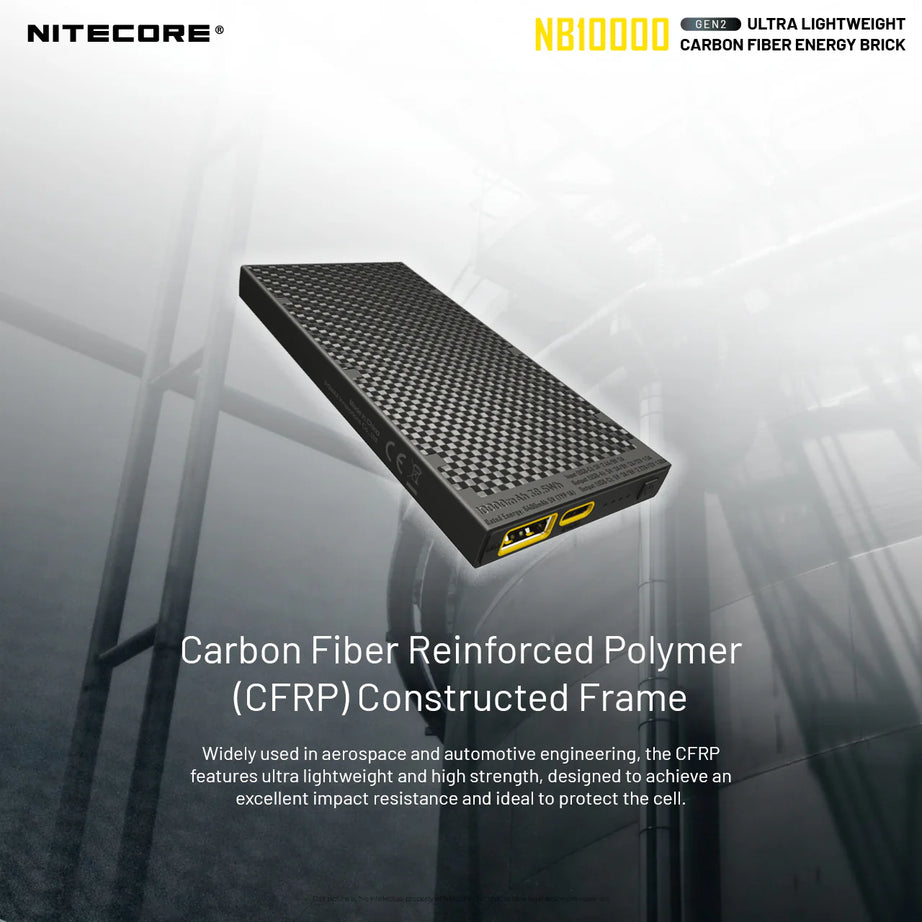 NITECORE NB10000 Carbon Fiber Energy Brick (10,000mAh 3A GEN2)