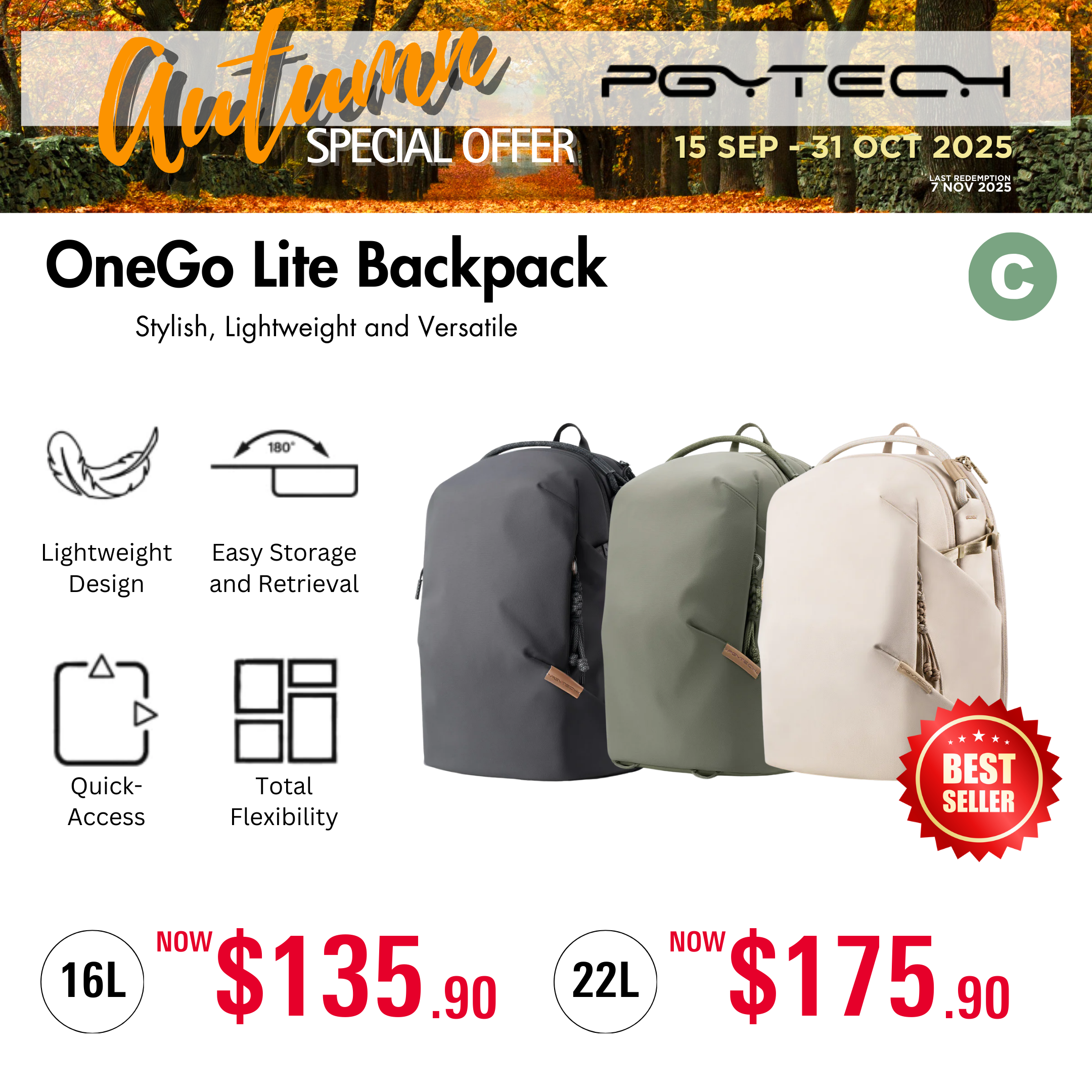 PGYTECH OneGo Lite Backpack