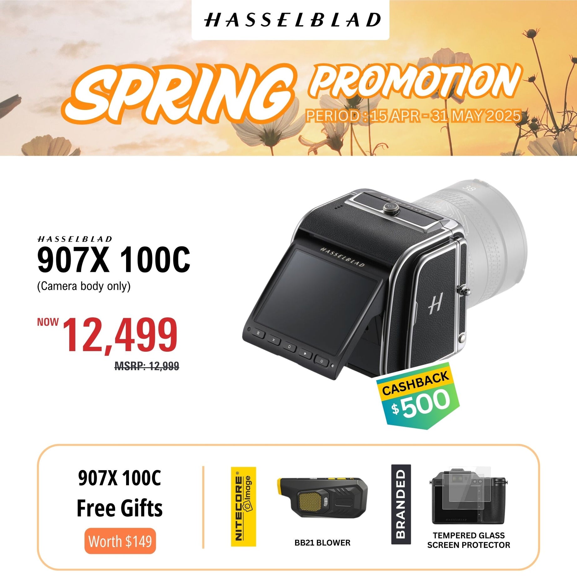 [Spring promo] Hasselblad 907X 100C Medium Format Mirrorless Camera (Body Only)