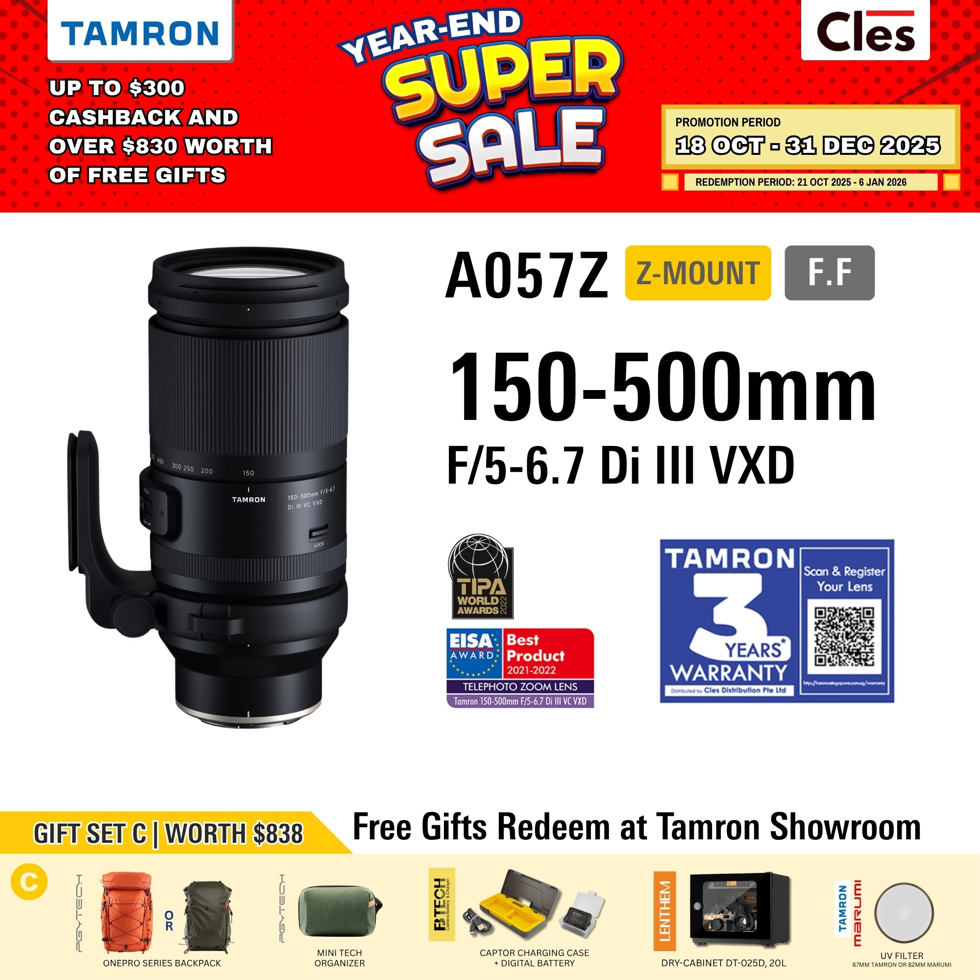 A057Z | Tamron 150-500mm F/5-6.7 Di III VC VXD for Nikon Z