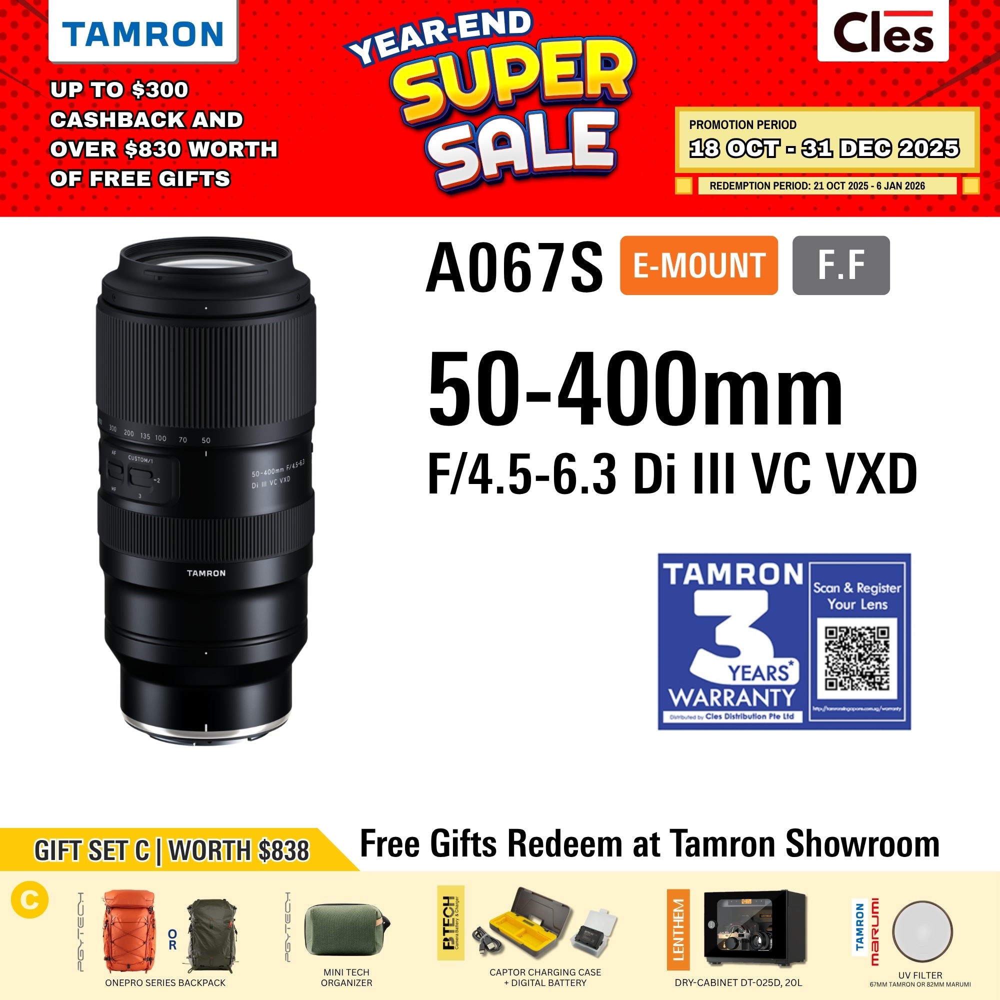 A067S | Tamron 50-400mm F/4.5-6.3 Di III VC VXD for SONY E