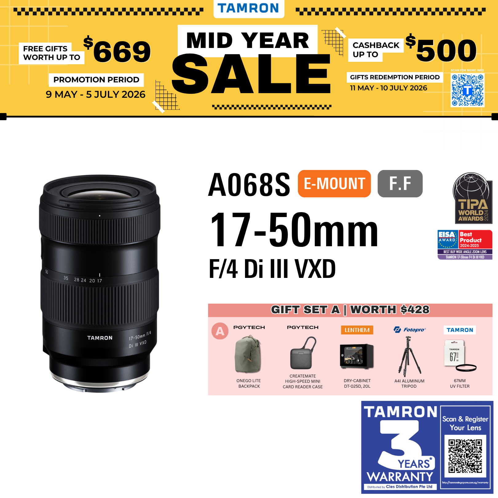 A068S | Tamron 17-50mm F/4 Di III VXD for SONY E