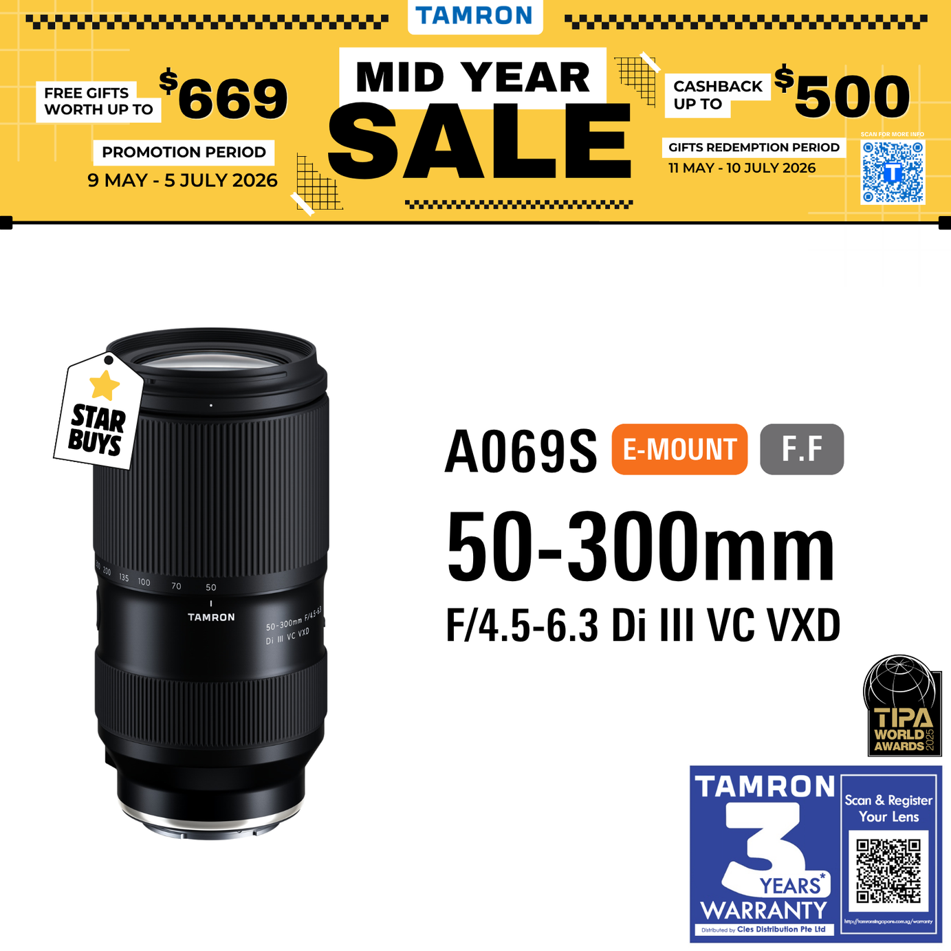 A069S | Tamron 50-300mm f/4.5-6.3 Di III VC VXD for SONY E