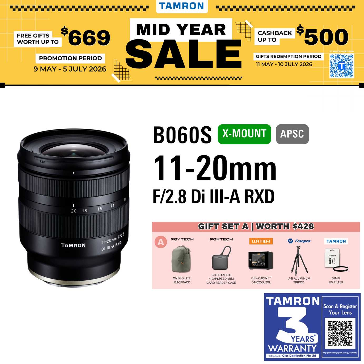 B060X | Tamron 11-20mm F/2.8 Di III-A RXD (APS-C Mirrorless) for FUJIFILM X