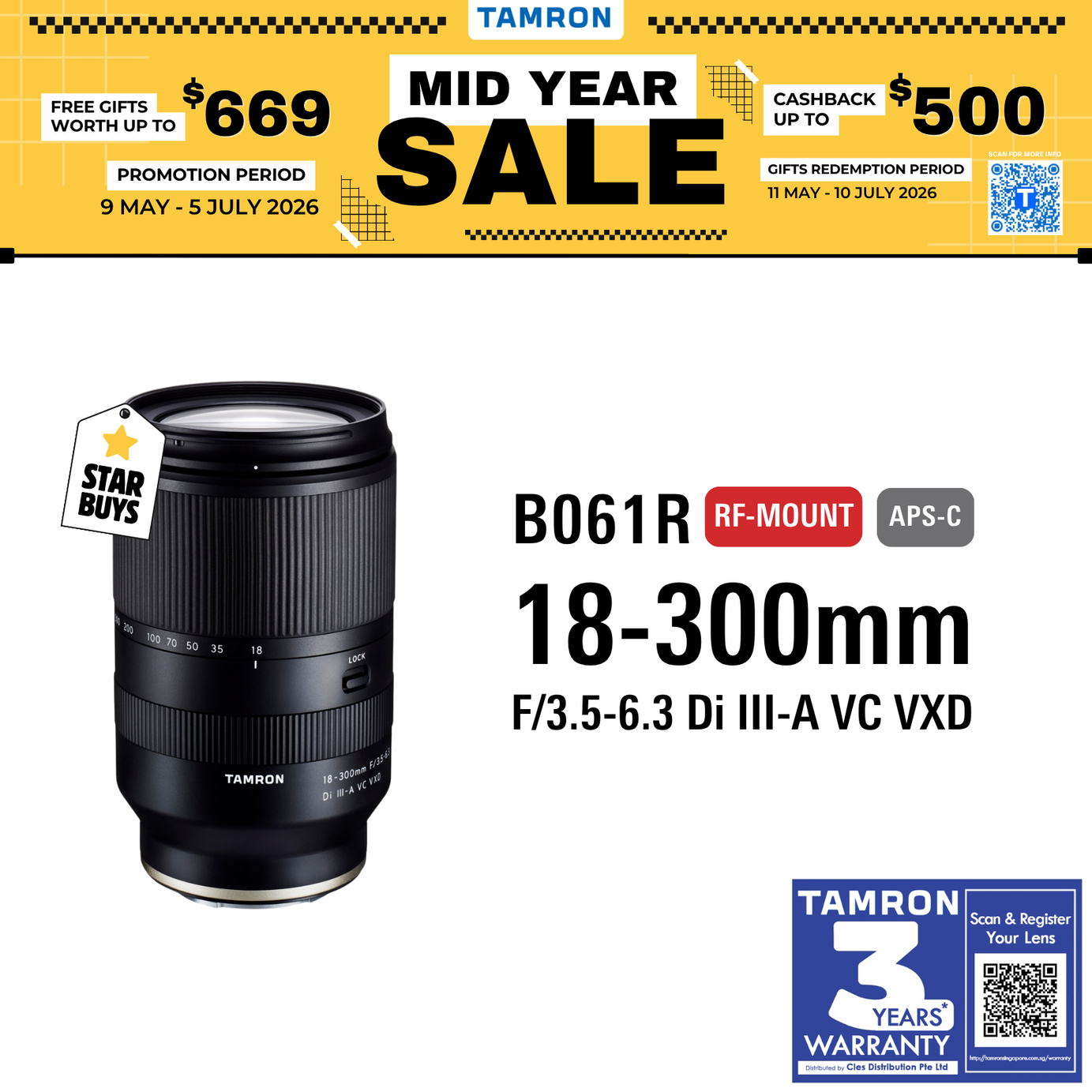 B061R | Tamron 18-300mm F/3.5-6.3 Di III-A VC VXD for Canon RF