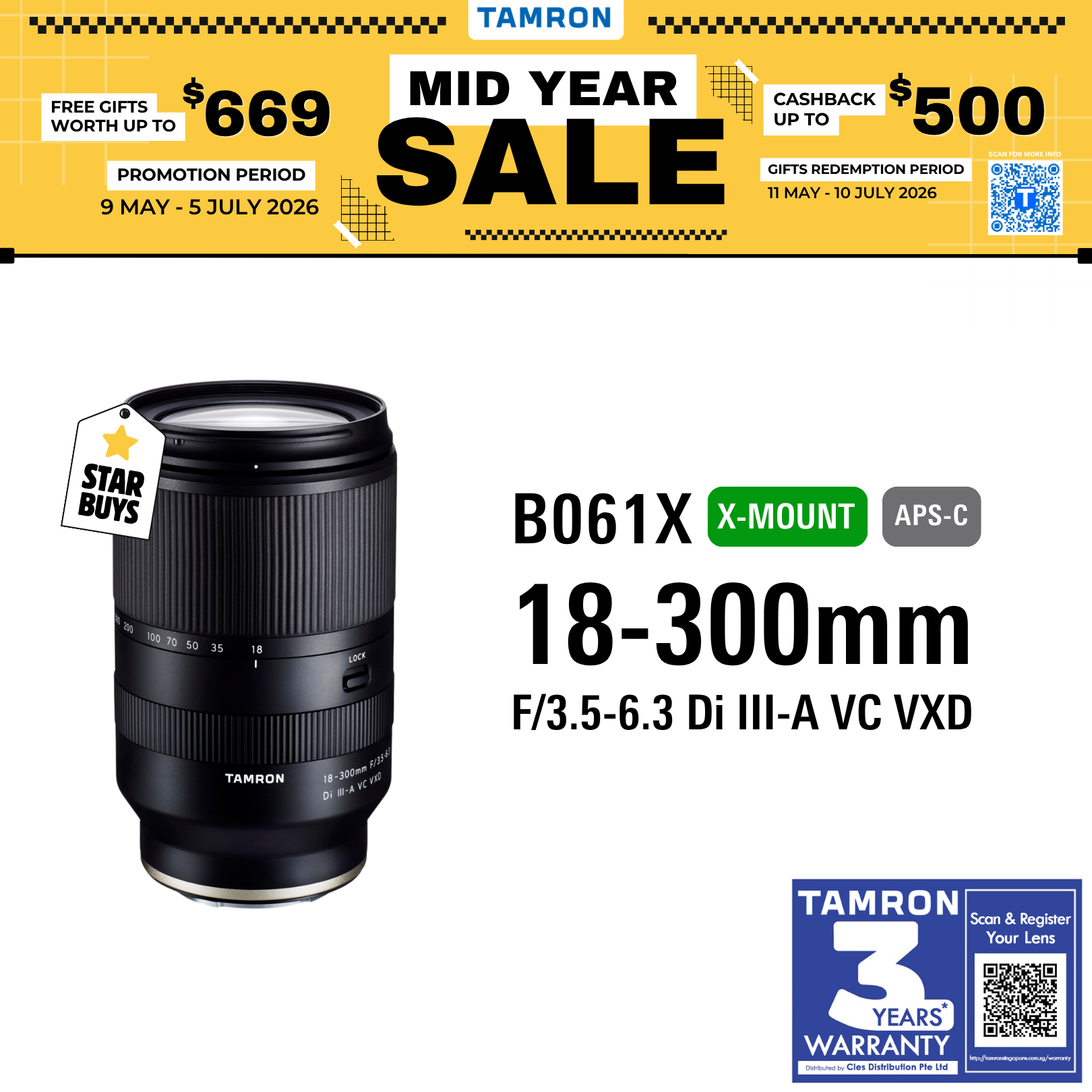 B061X | Tamron 18-300mm F/3.5-6.3 Di III-A VC VXD for FUJIFILM X
