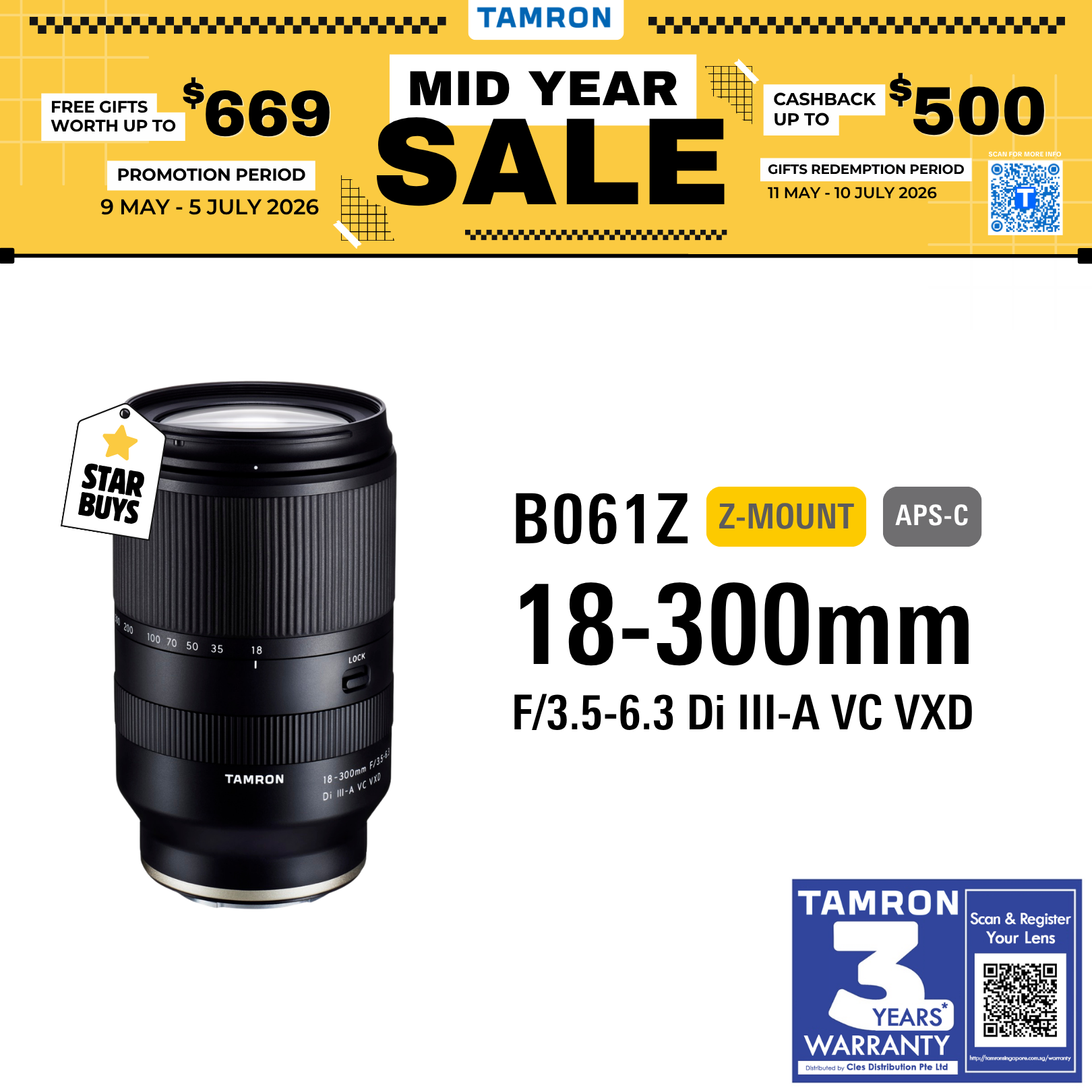B061Z | Tamron 18-300mm F/3.5-6.3 Di III-A VC VXD for Nikon Z