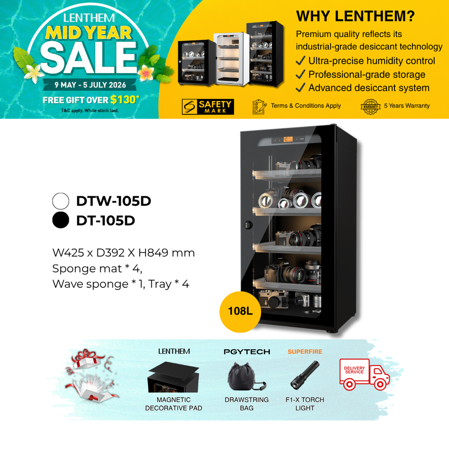 Lenthem 105L Dry Cabinet Box (DT-105D Black/ DTW-105D White)