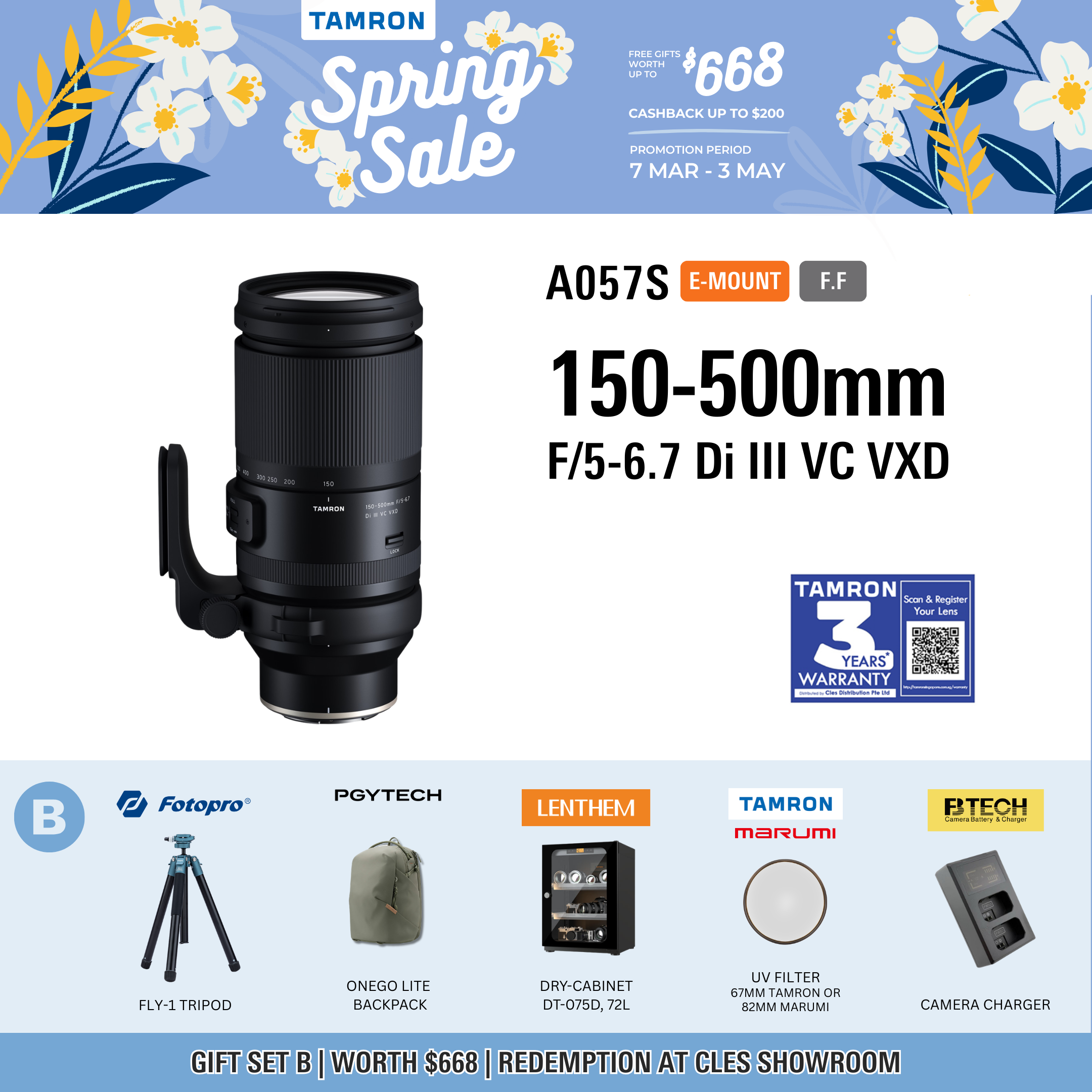 A057S | Tamron 150-500mm F/5-6.7 Di III VC VXD for SONY E