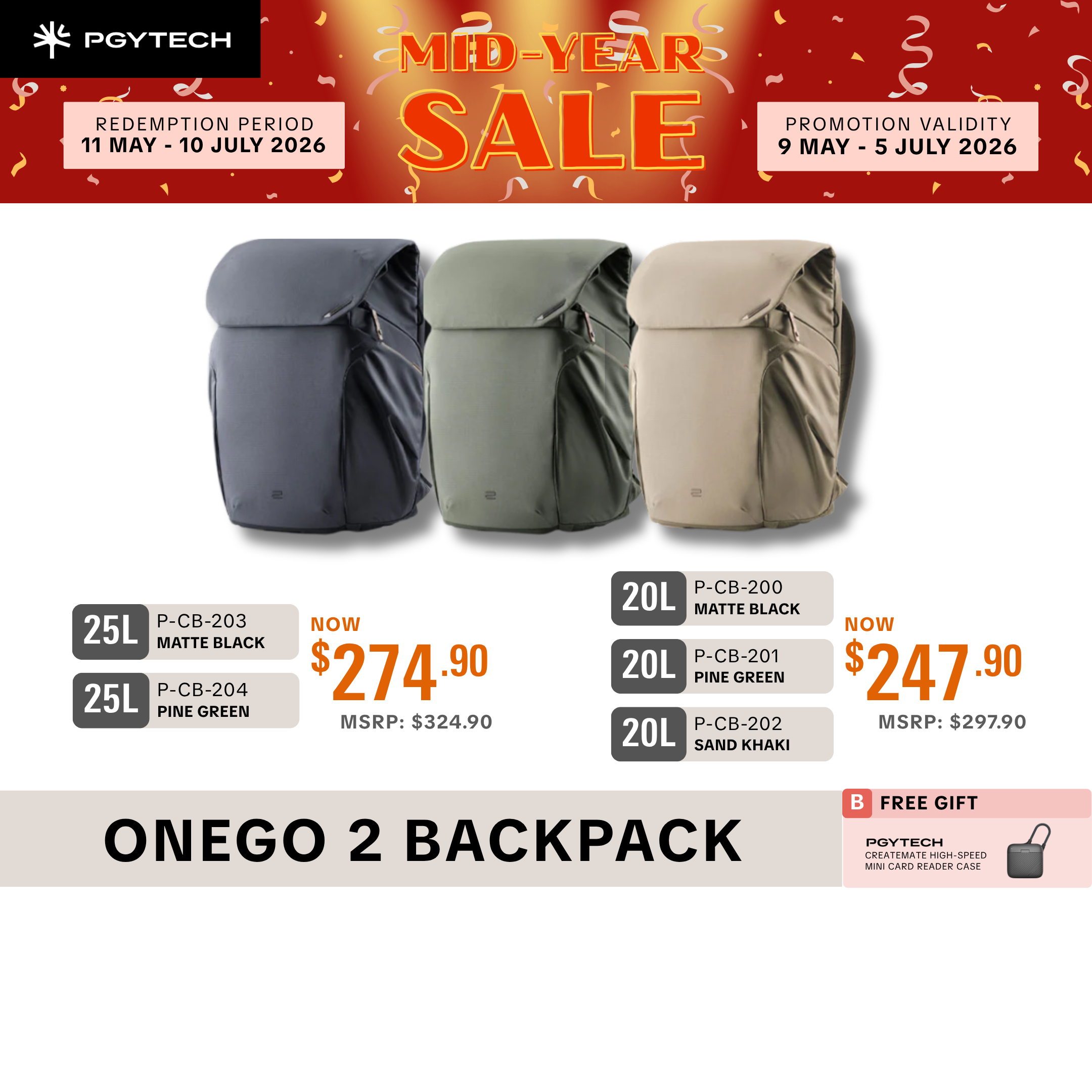 PGYTECH OneGo 2 Backpack