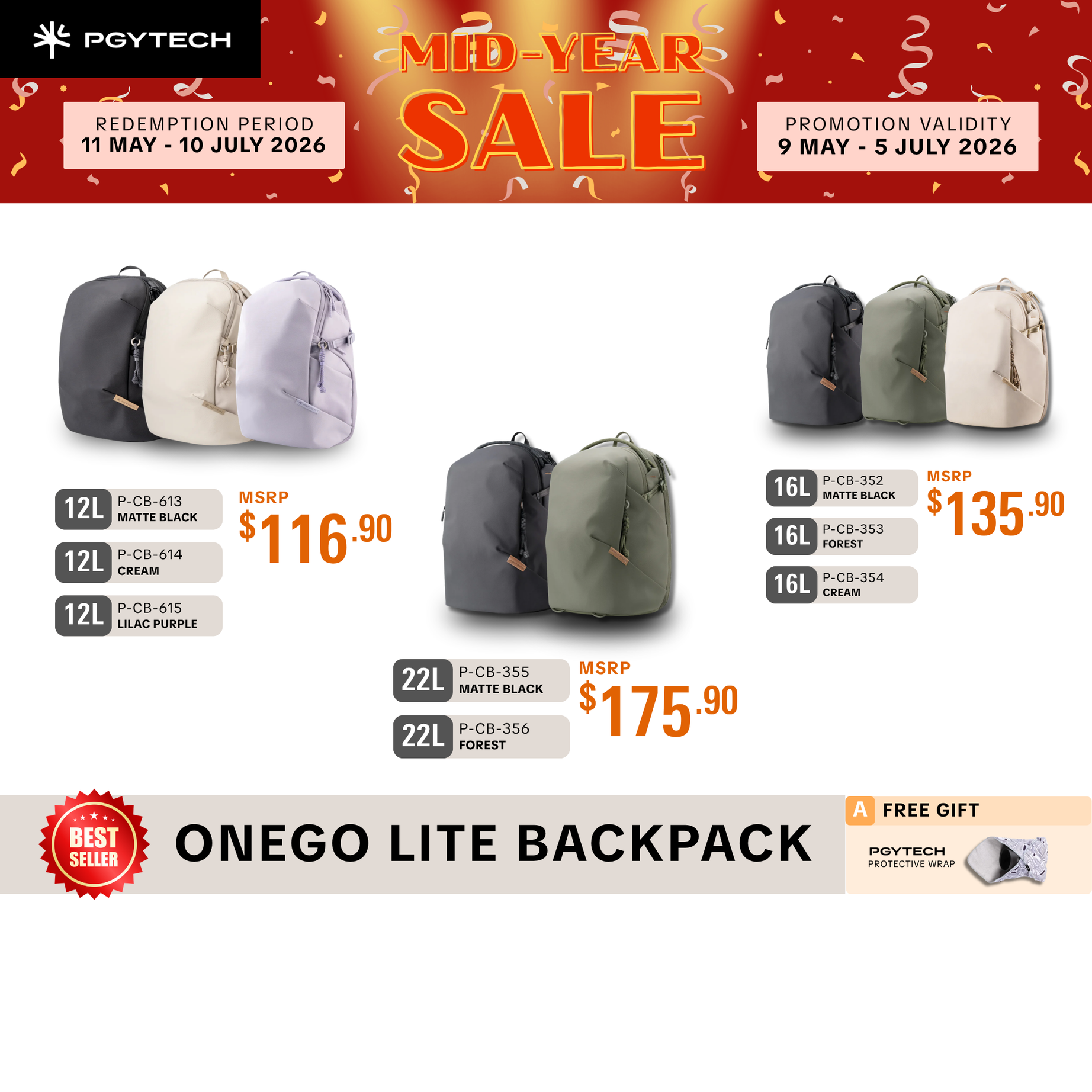 PGYTECH OneGo Lite Backpack