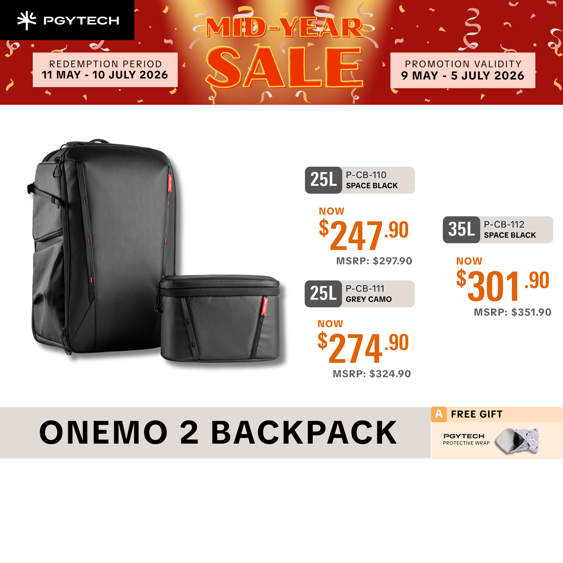 PGYTECH OneMo 2 Backpack 25L/35L