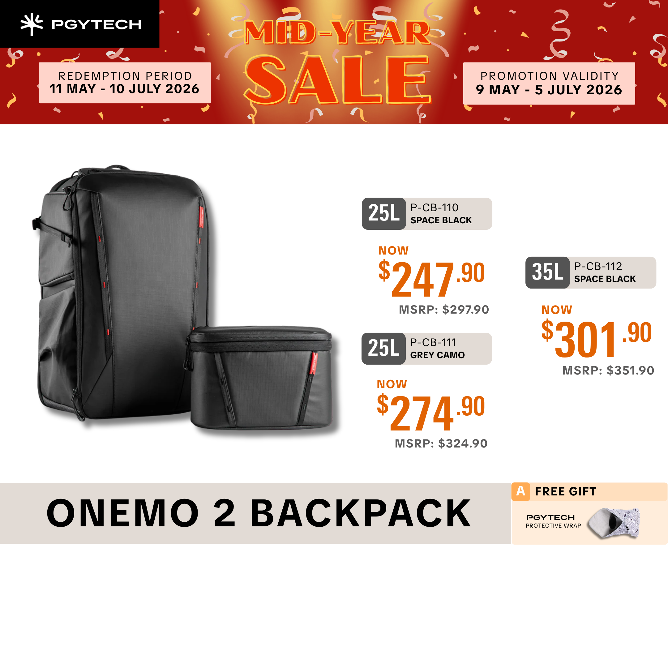 PGYTECH OneMo 2 Backpack 25L/35L