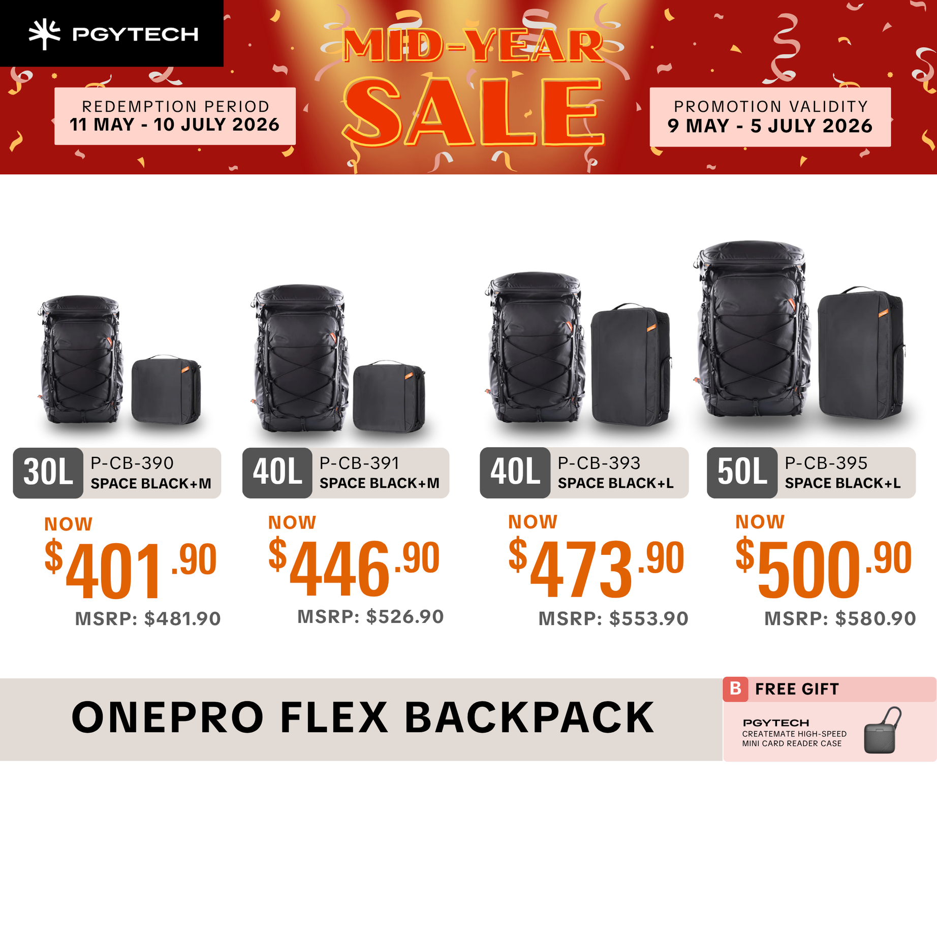 PGYTECH OnePro Flex Backpack