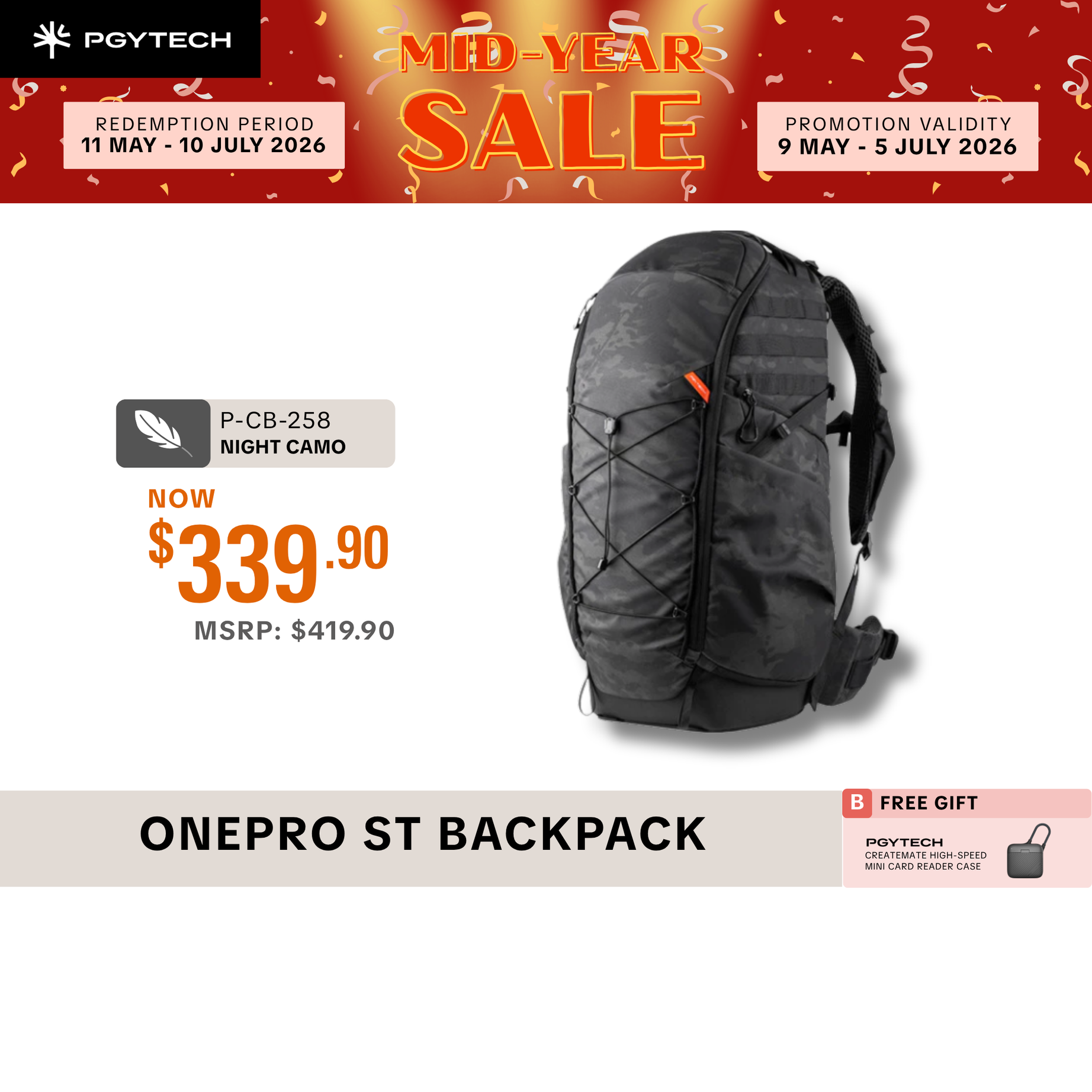 PGYTECH OnePro ST Backpack