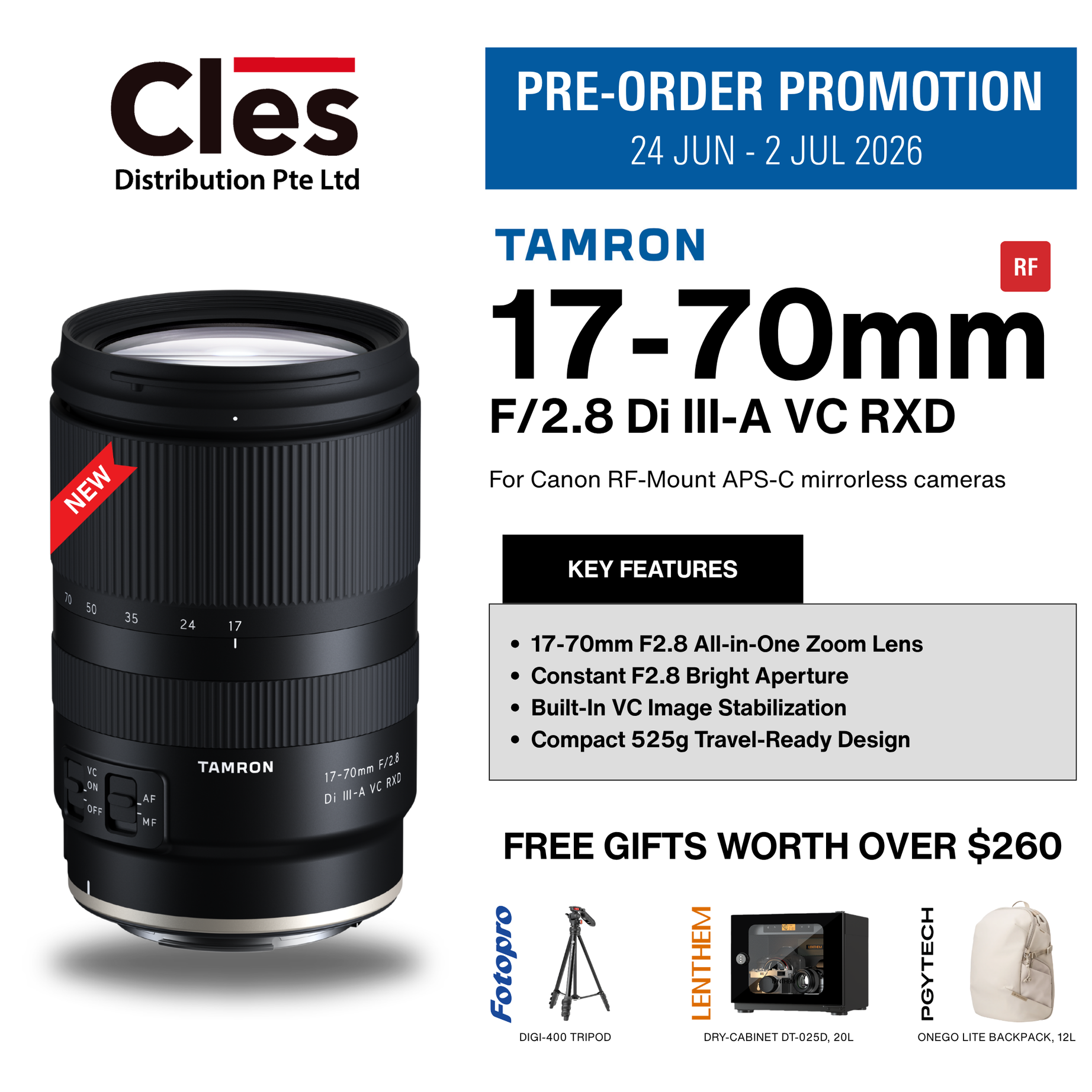 B070R| Tamron 17-70mm F/2.8 Di III-A VC RXD (APS-C Mirrorless) for Canon RF