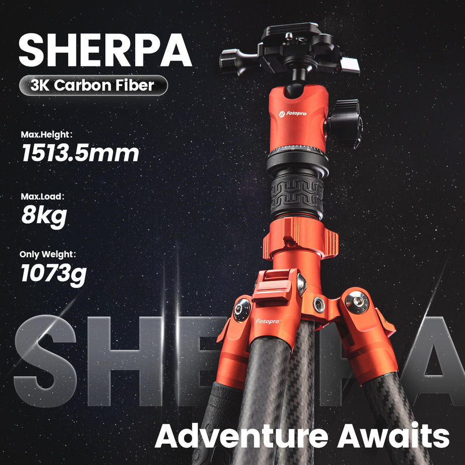 FOTOPRO Sherpa + 42QS Carbon Fiber Tripod (Display Unit)