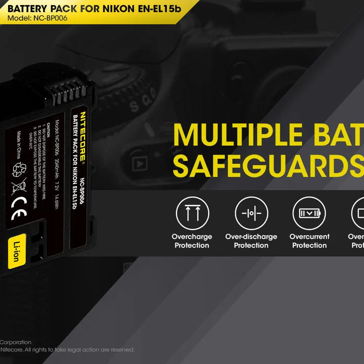 NITECORE EN-EL15B (2040mAh) Battery Pack for Nikon (NC-BP006)