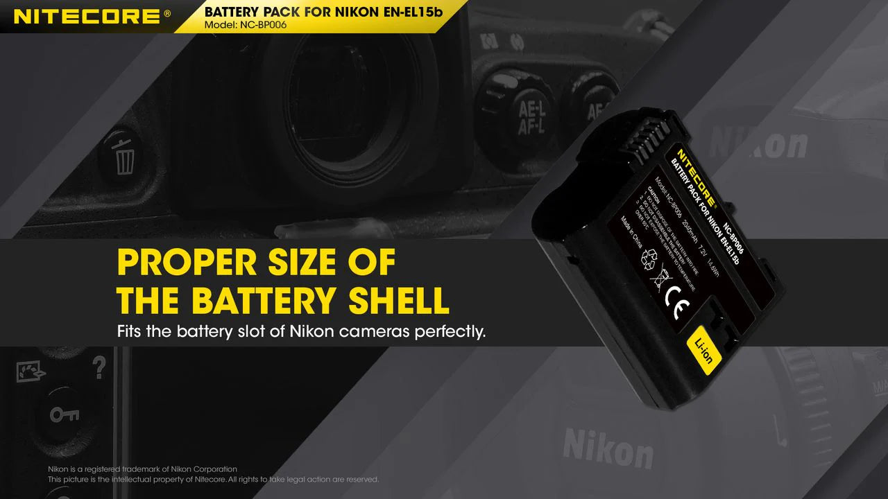 NITECORE EN-EL15B (2040mAh) Battery Pack for Nikon (NC-BP006)