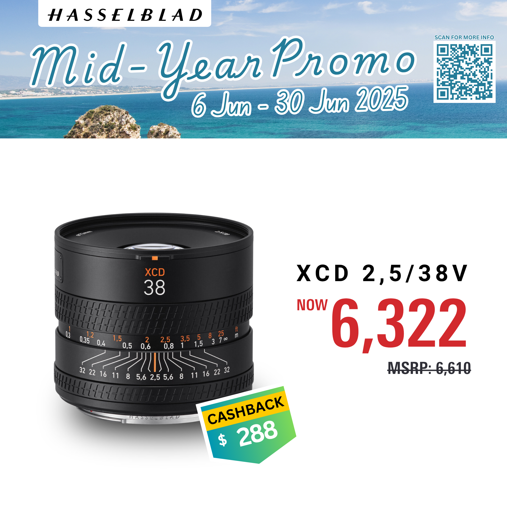 Hasselblad XCD 38mm f/2.5 V Lens