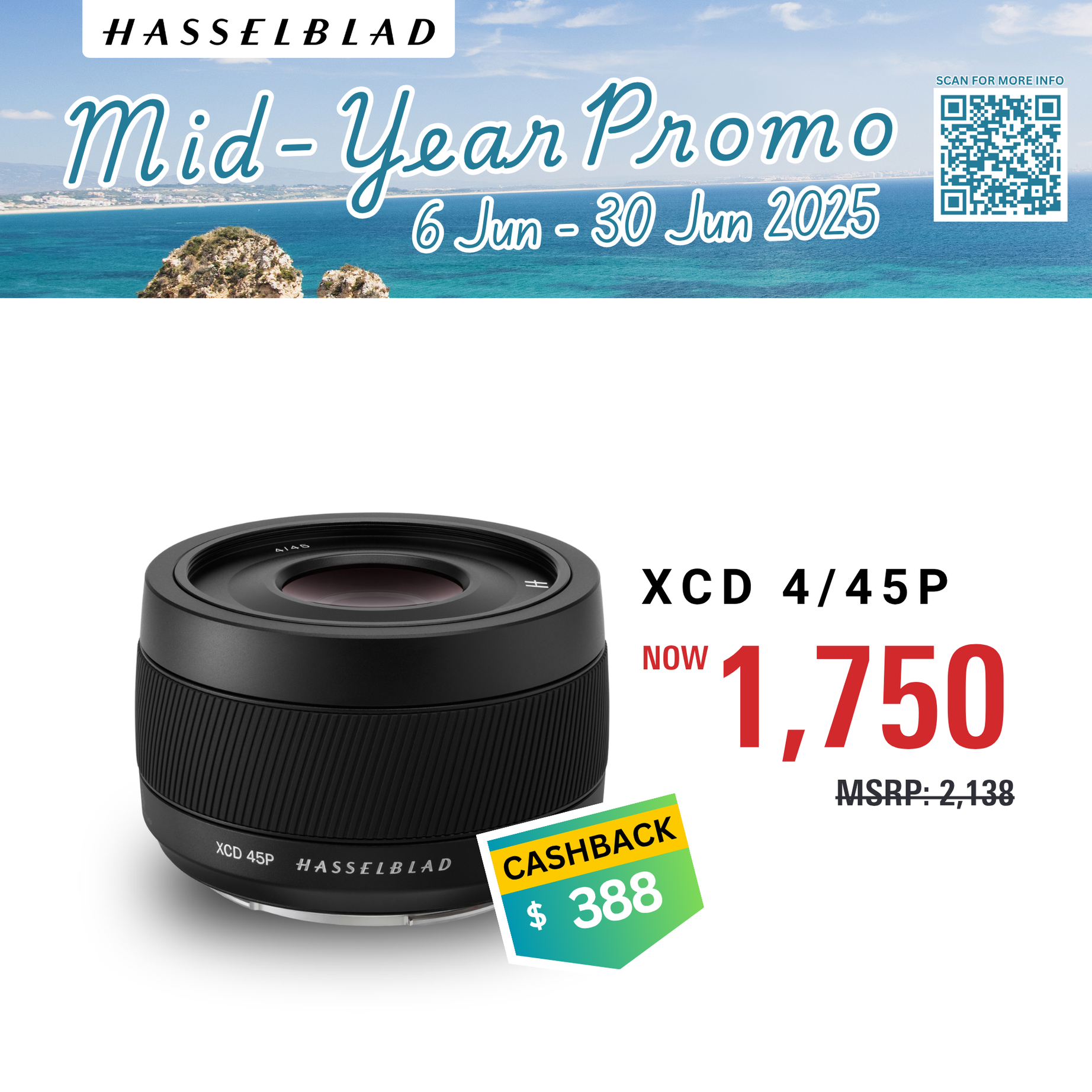 Hasselblad XCD 45mm f/4 P Lens