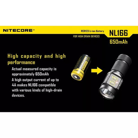 NITECORE NL166 (16340 - 650mAh - 2A)