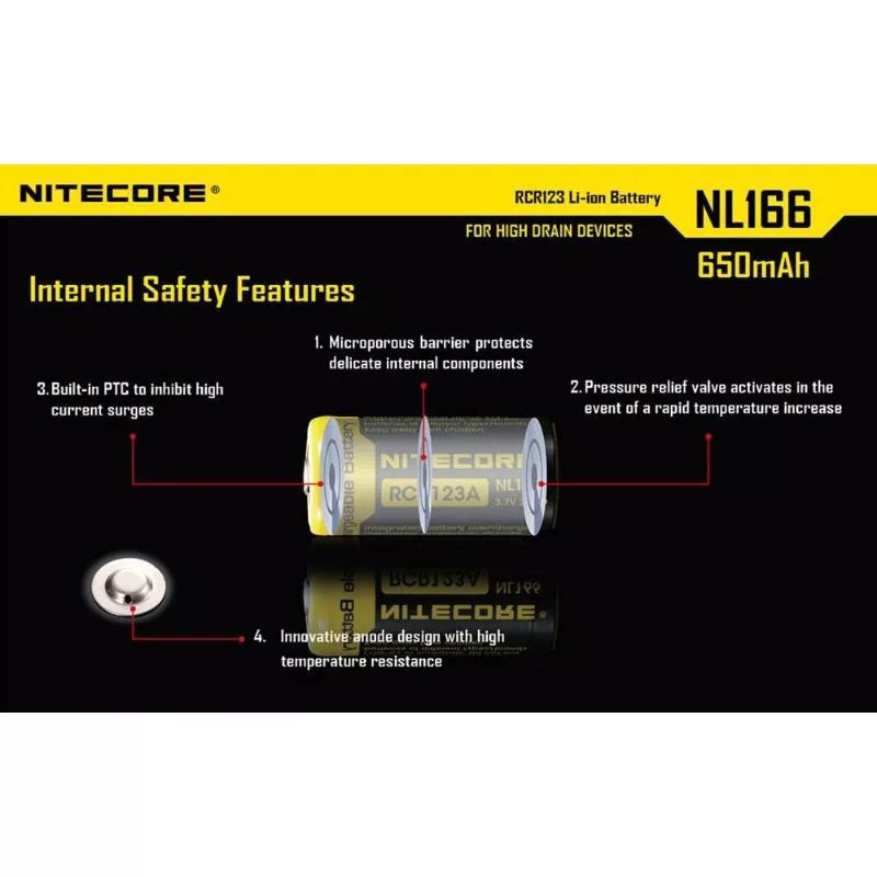 NITECORE NL166 (16340 - 650mAh - 2A)