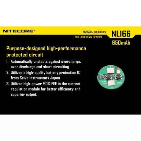 NITECORE NL166 (16340 - 650mAh - 2A)