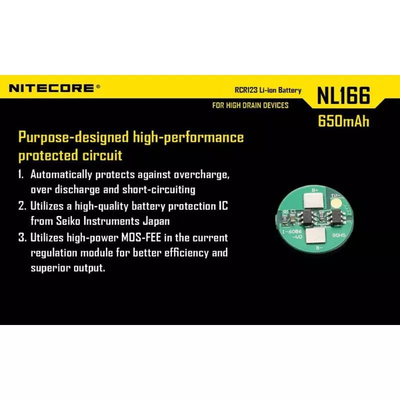 NITECORE NL166 (16340 - 650mAh - 2A)