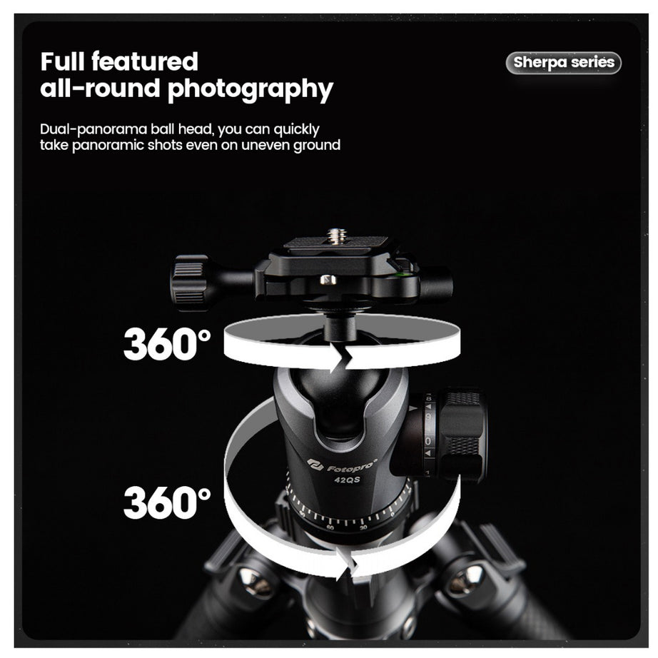 FOTOPRO SHERPA MAX + 62QS Carbon Fiber Tripod (Display Unit)