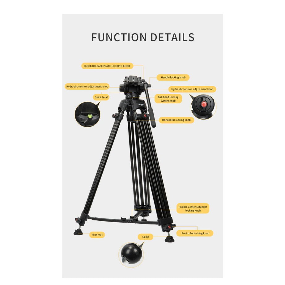 FOTOPRO DV-2 Video Tripod (Black)