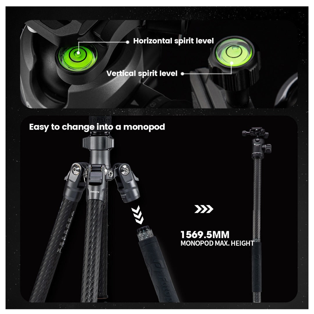 FOTOPRO Sherpa + 42QS Carbon Fiber Tripod (Display Unit)