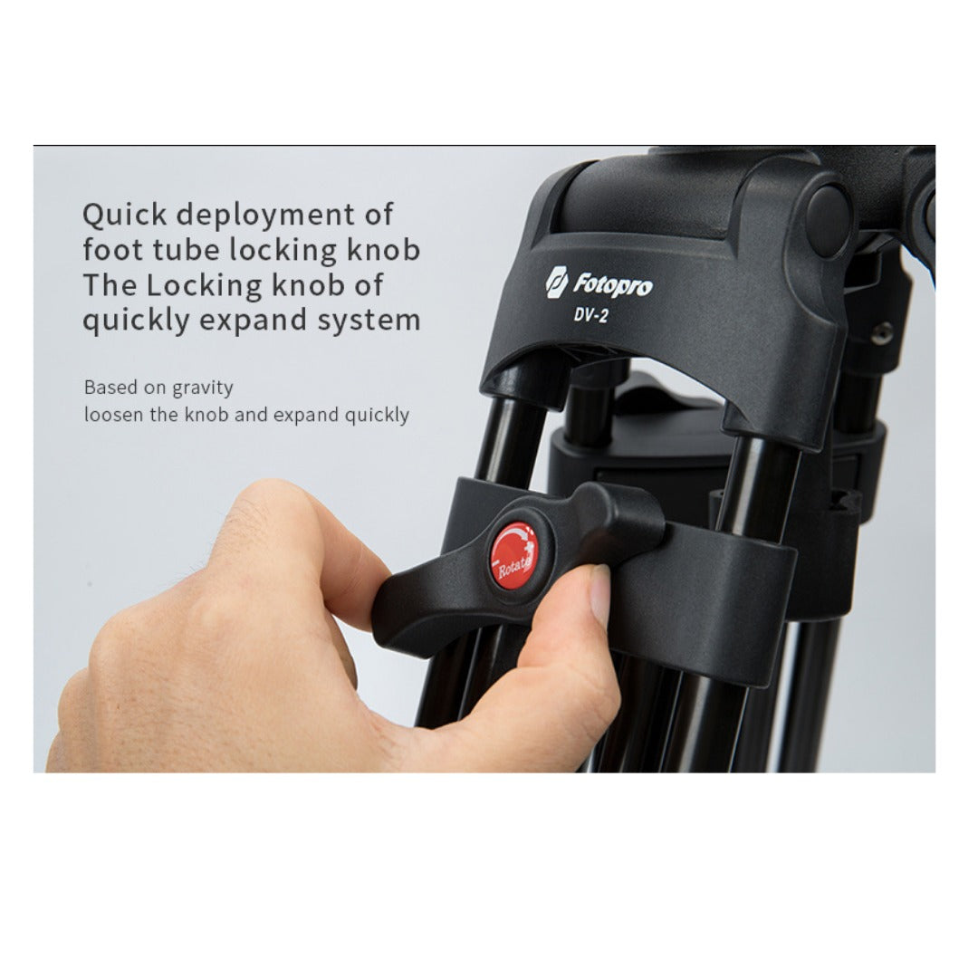 FOTOPRO DV-2 Video Tripod (Black)