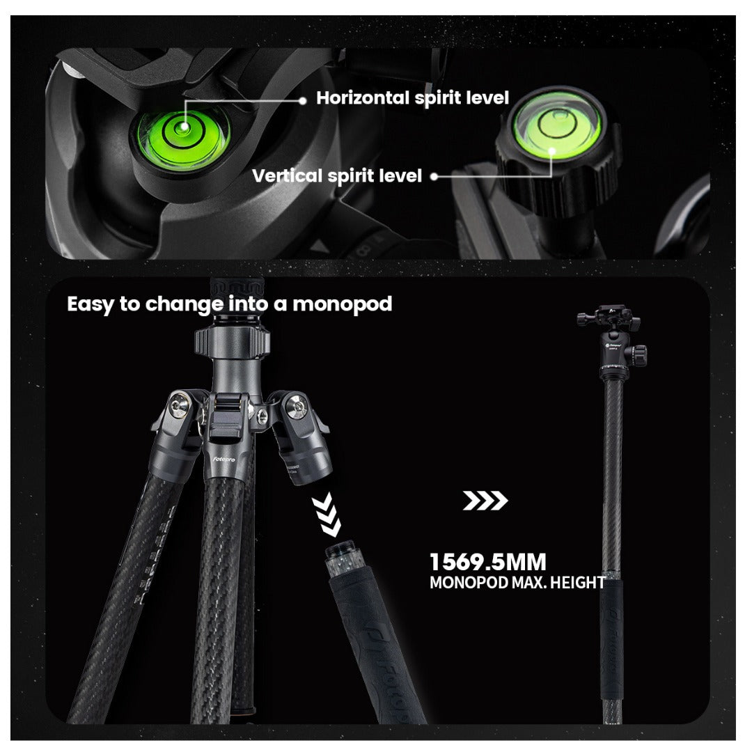 FOTOPRO SHERPA MAX + 62QS Carbon Fiber Tripod (Display Unit)