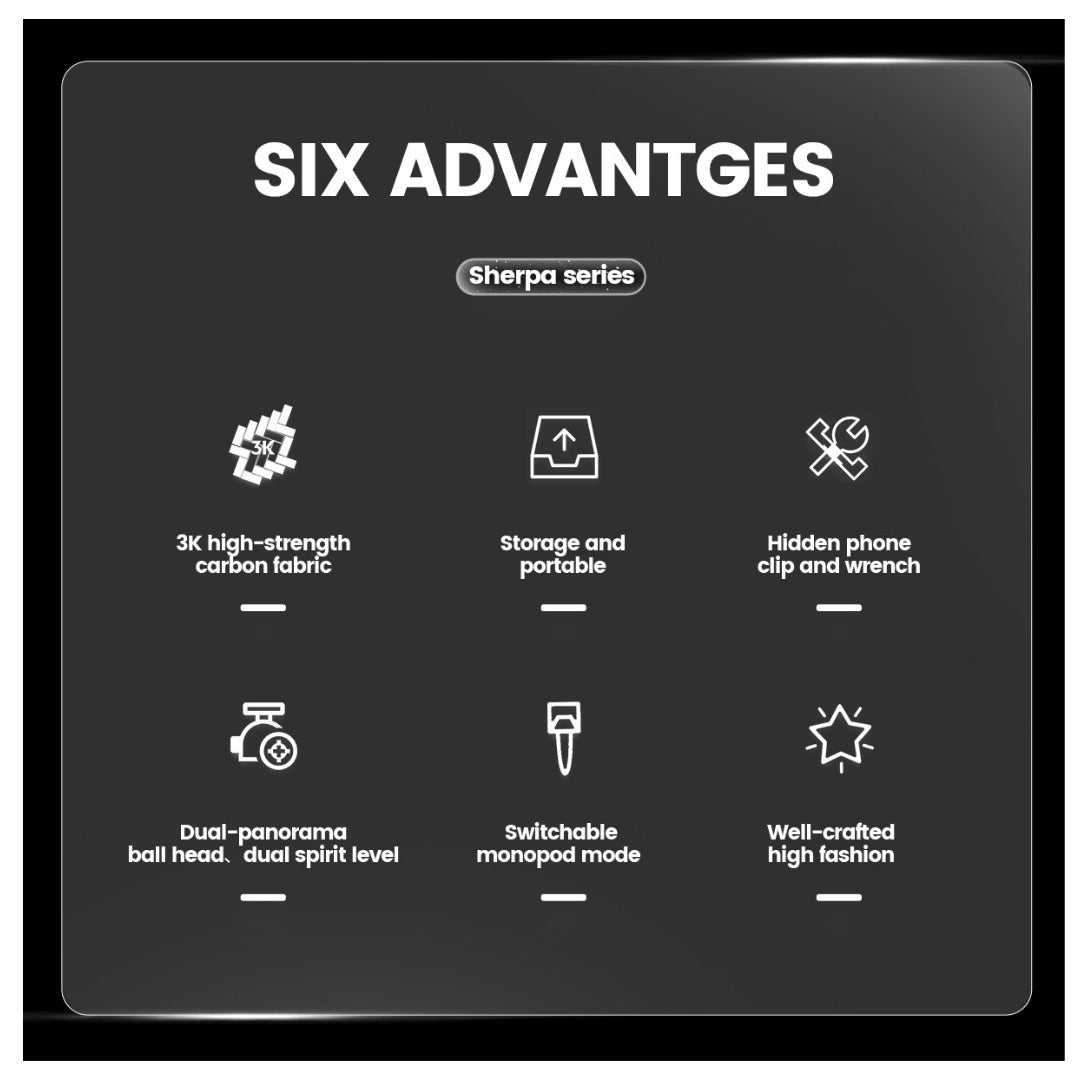 FOTOPRO Sherpa + 42QS Carbon Fiber Tripod (Display Unit)