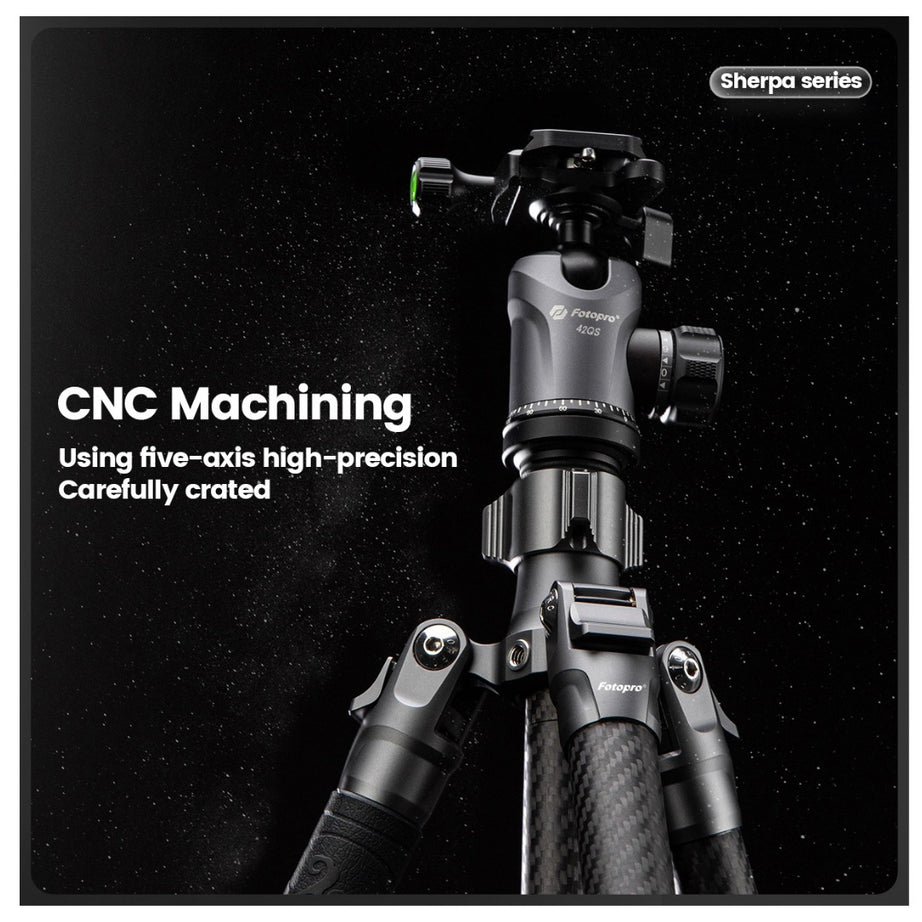 FOTOPRO Sherpa + 42QS Carbon Fiber Tripod (Display Unit)