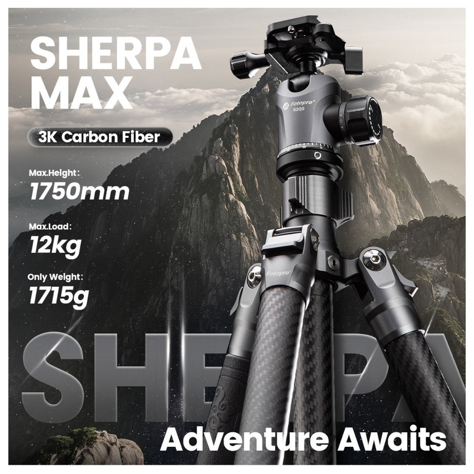 FOTOPRO SHERPA MAX + 62QS Carbon Fiber Tripod (Display Unit)
