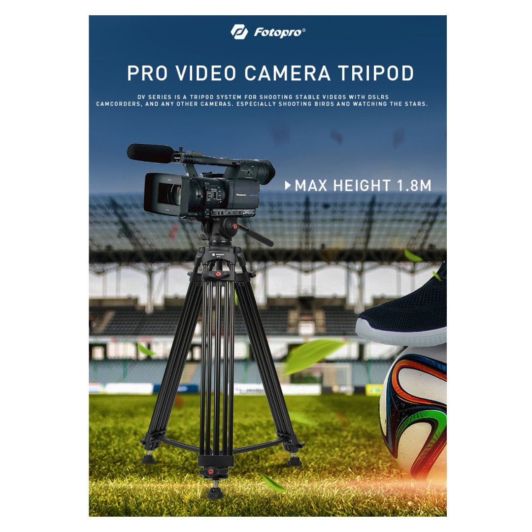 FOTOPRO DV-2 Video Tripod (Black)