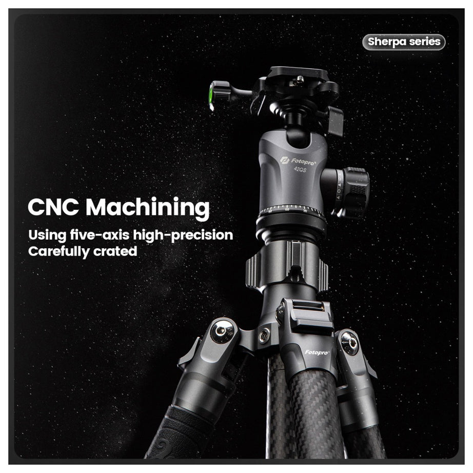 FOTOPRO SHERPA MAX + 62QS Carbon Fiber Tripod (Display Unit)
