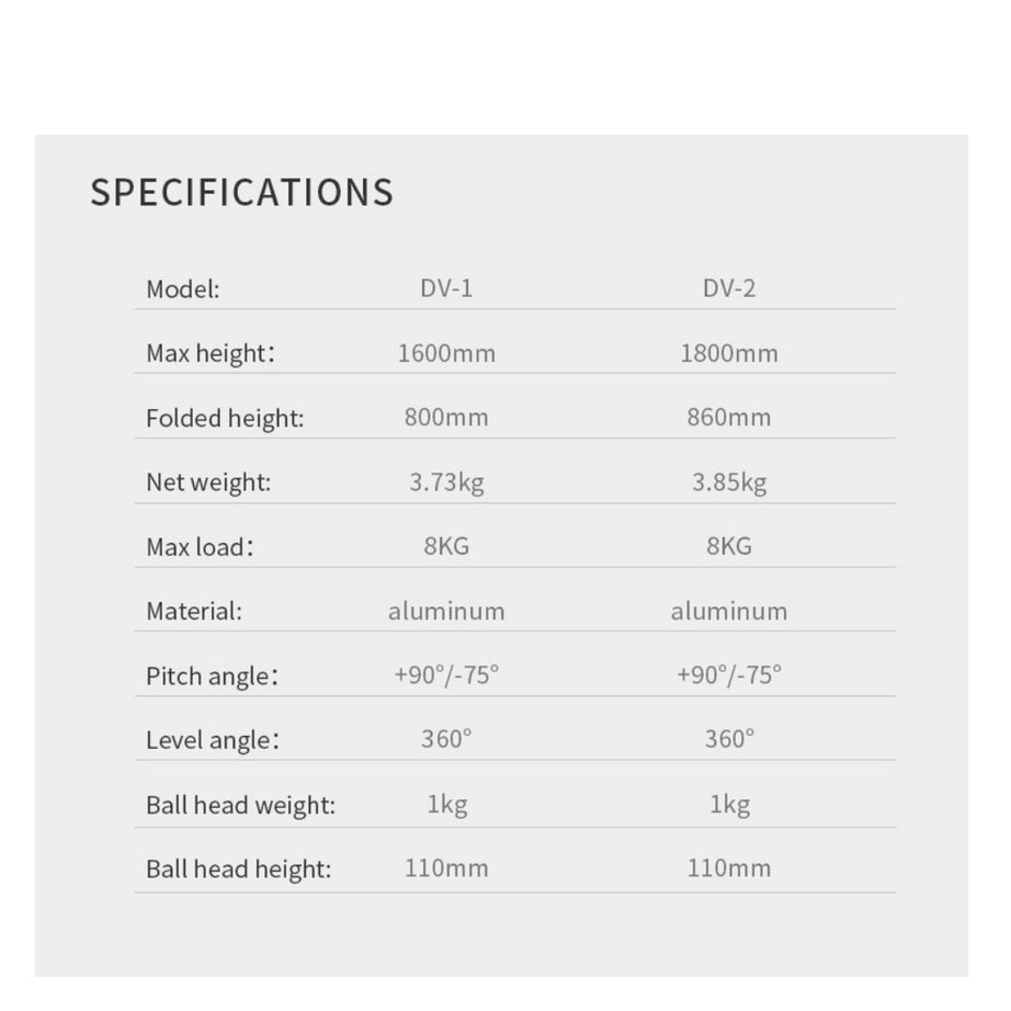 FOTOPRO DV-2 Video Tripod (Black)