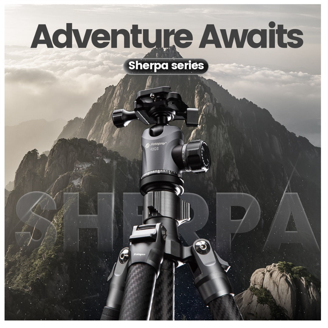 FOTOPRO Sherpa + 42QS Carbon Fiber Tripod (Display Unit)