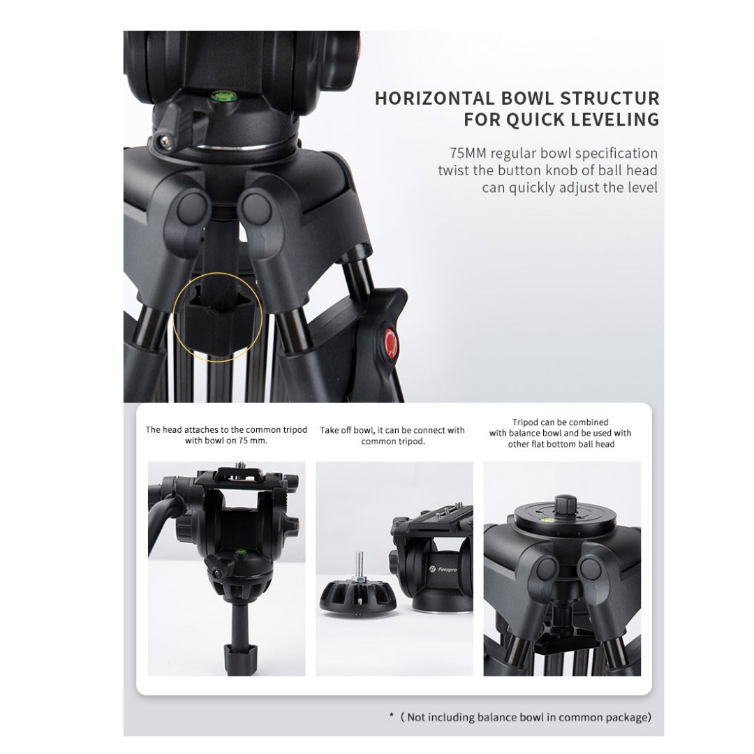 FOTOPRO DV-2 Video Tripod (Black)