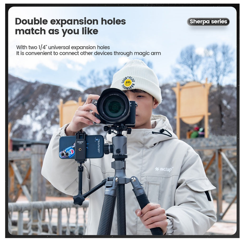 FOTOPRO Sherpa + 42QS Carbon Fiber Tripod (Display Unit)