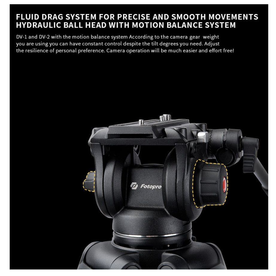 FOTOPRO DV-2 Video Tripod (Black)