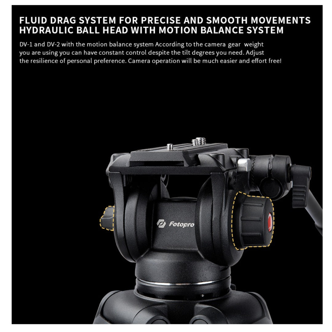 FOTOPRO DV-2 Video Tripod (Black)
