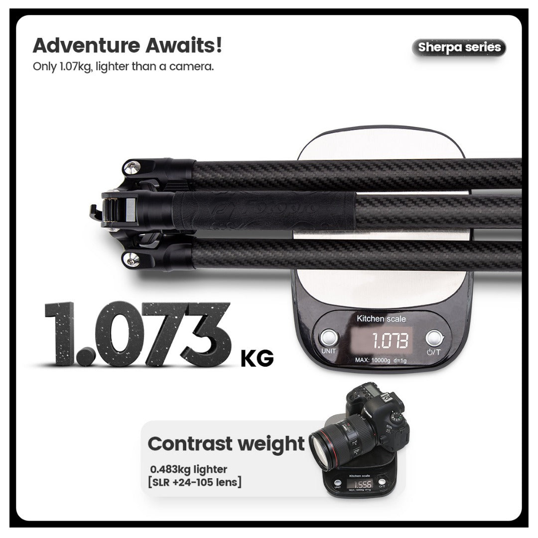 FOTOPRO SHERPA MAX + 62QS Carbon Fiber Tripod (Display Unit)