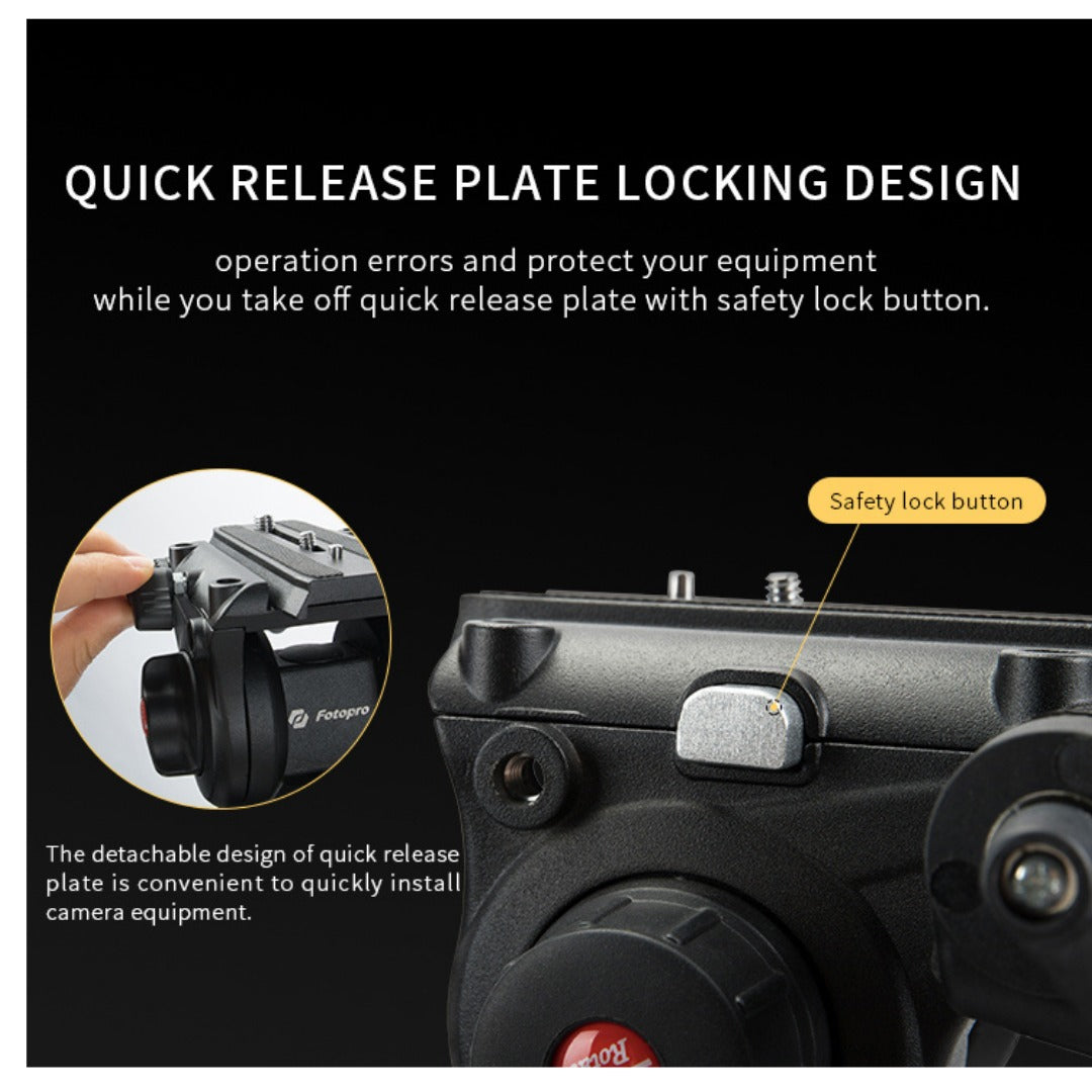 FOTOPRO DV-2 Video Tripod (Black)